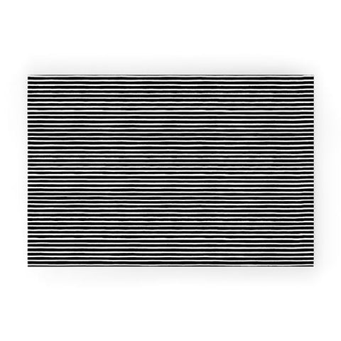 Ninola Design Marker Stripes Black Welcome Mat