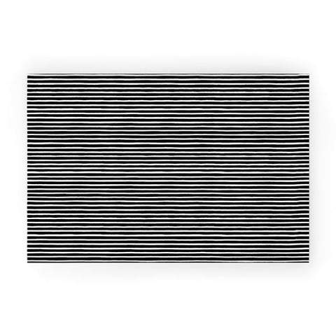 Ninola Design Marker Stripes Black Welcome Mat