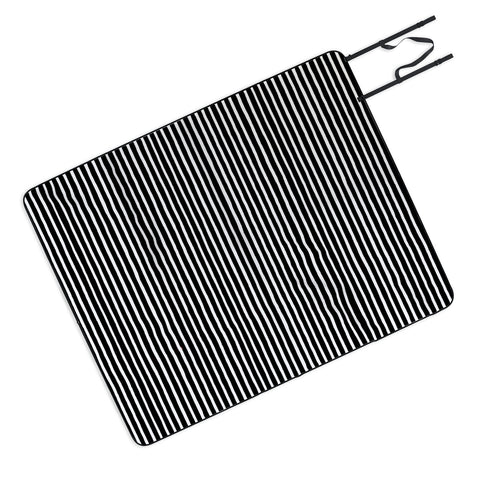 Ninola Design Marker Stripes Black Picnic Blanket