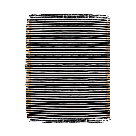 Ninola Design Marker Stripes Black Throw Blanket