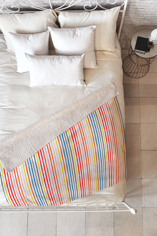 Ninola Design Marker stripes colors Fleece Throw Blanket