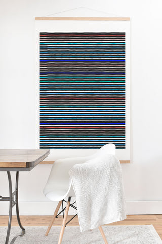 Ninola Design Marker stripes navy Art Print And Hanger