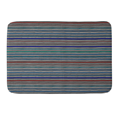 Ninola Design Marker stripes navy Memory Foam Bath Mat