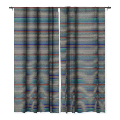 Ninola Design Marker stripes navy Blackout Window Curtain