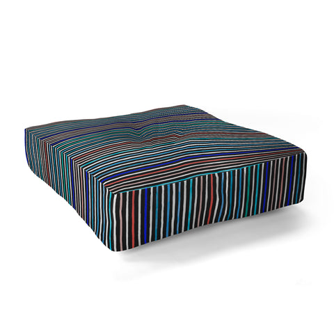 Ninola Design Marker stripes navy Floor Pillow Square