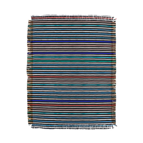 Ninola Design Marker stripes navy Throw Blanket