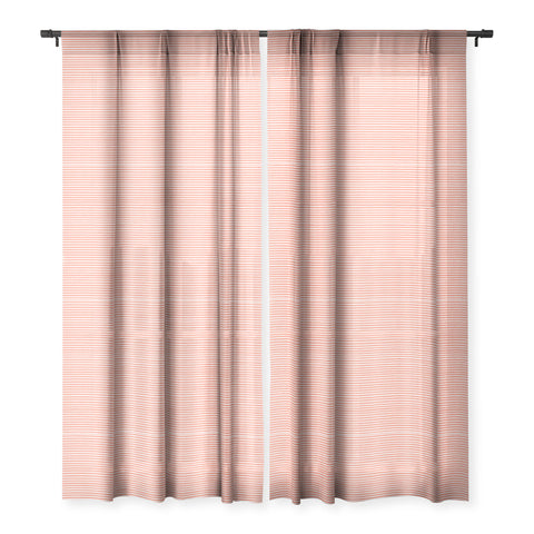 Ninola Design Marker Stripes Pink Sheer Window Curtain