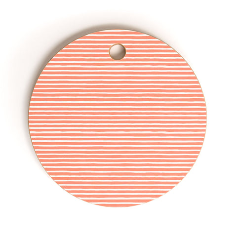Ninola Design Marker Stripes Pink Cutting Board Round