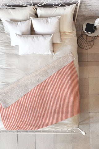 Ninola Design Marker Stripes Pink Fleece Throw Blanket
