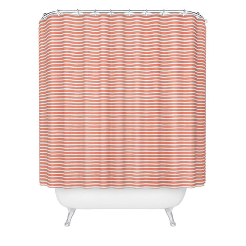 Ninola Design Marker Stripes Pink Shower Curtain