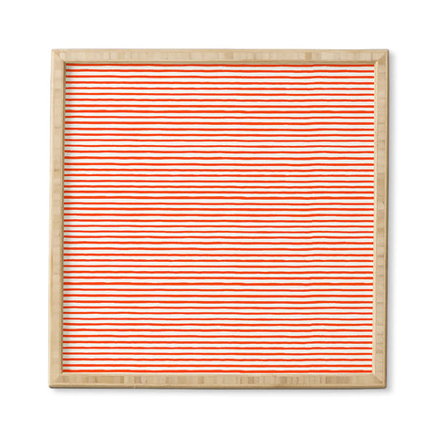 Ninola Design Marker Stripes Red Framed Wall Art