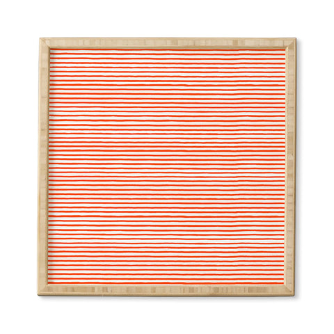 Ninola Design Marker Stripes Red Framed Wall Art