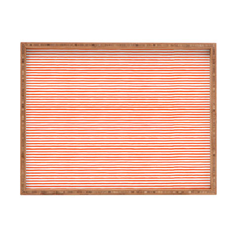 Ninola Design Marker Stripes Red Rectangular Tray