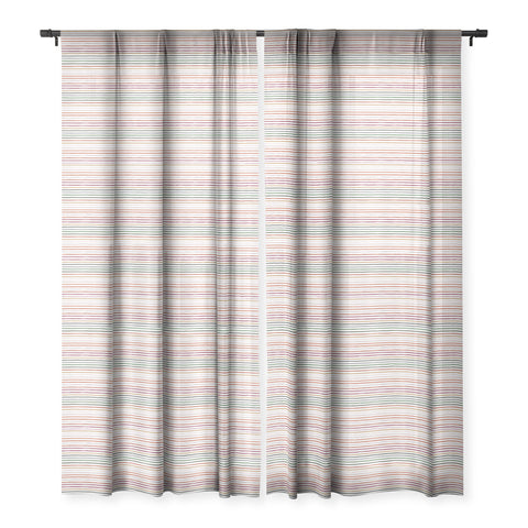 Ninola Design Marker stripes Terracota Sheer Window Curtain