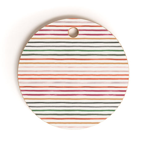 Ninola Design Marker stripes Terracota Cutting Board Round
