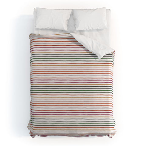 Ninola Design Marker stripes Terracota Duvet Cover