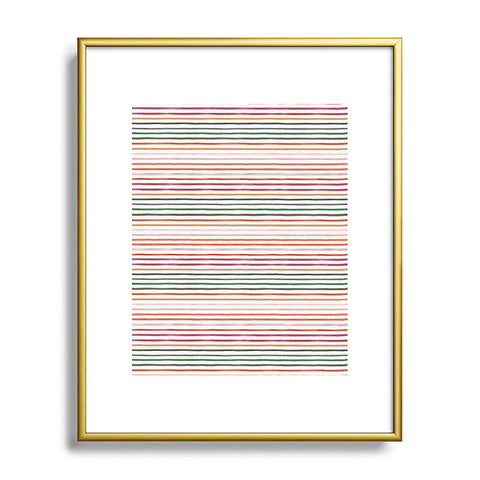 Ninola Design Marker stripes Terracota Metal Framed Art Print