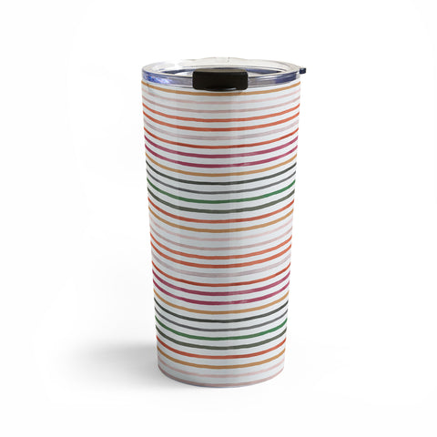 Ninola Design Marker stripes Terracota Travel Mug