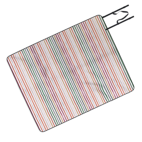 Ninola Design Marker stripes Terracota Picnic Blanket