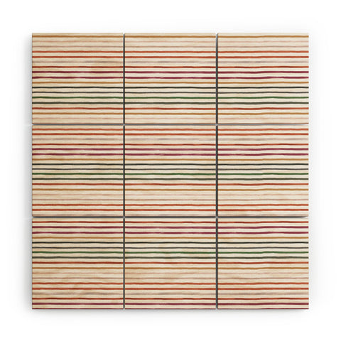Ninola Design Marker stripes Terracota Wood Wall Mural
