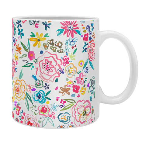 Ninola Design Matisse scribble flowers Multicolored Coffee Mug