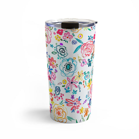 Ninola Design Matisse scribble flowers Multicolored Travel Mug