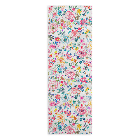 Ninola Design Matisse scribble flowers Multicolored Yoga Towel