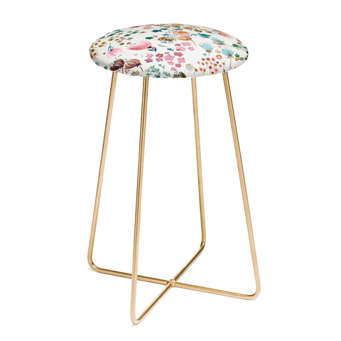 Ninola Design Meadow Copper blue Counter Stool