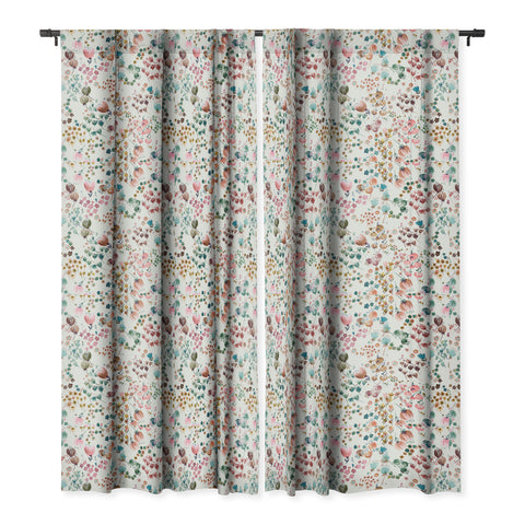 Ninola Design Meadow Copper blue Blackout Window Curtain
