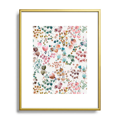 Ninola Design Meadow Copper blue Metal Framed Art Print