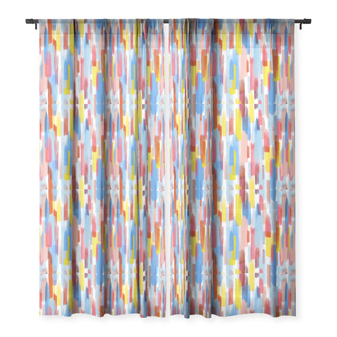 Ninola Design Memories color strokes Sheer Window Curtain