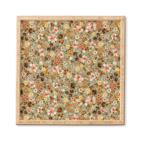 Ninola Design Millefleurs Fall Sage Green Framed Wall Art