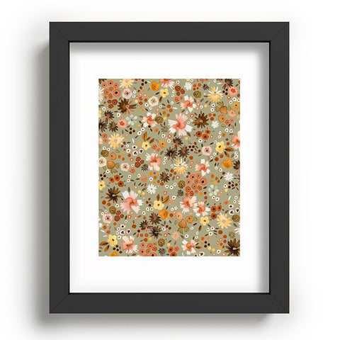 Ninola Design Millefleurs Fall Sage Green Recessed Framing Rectangle
