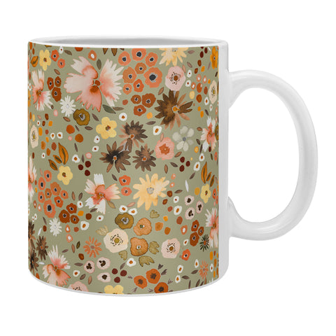 Ninola Design Millefleurs Fall Sage Green Coffee Mug