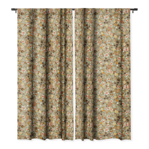 Ninola Design Millefleurs Fall Sage Green Blackout Window Curtain