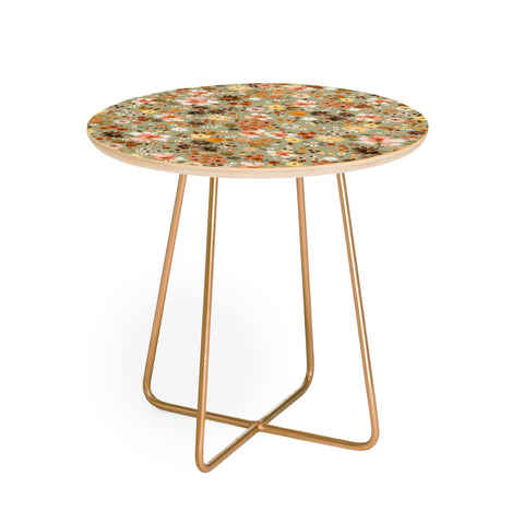 Ninola Design Millefleurs Fall Sage Green Round Side Table