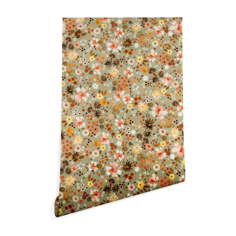 Ninola Design Millefleurs Fall Sage Green Wallpaper