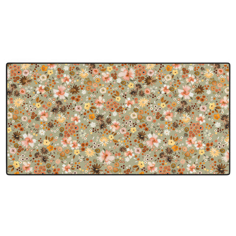 Ninola Design Millefleurs Fall Sage Green Desk Mat
