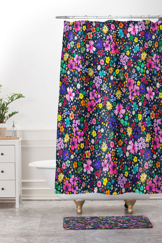 Ninola Design Millefleurs Simply Modern Shower Curtain And Mat