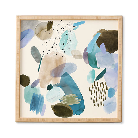 Ninola Design Mineral Abstract Blue Sea Framed Wall Art