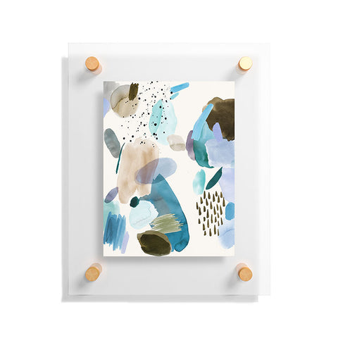 Ninola Design Mineral Abstract Blue Sea Floating Acrylic Print