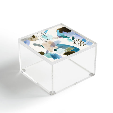 Ninola Design Mineral Abstract Blue Sea Acrylic Box