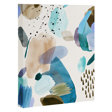 Ninola Design Mineral Abstract Blue Sea Art Canvas