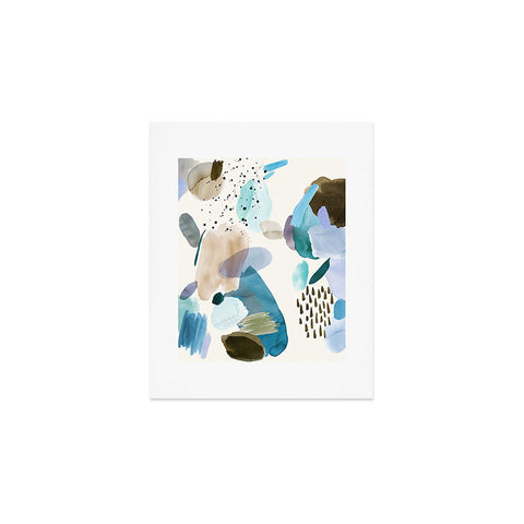 Ninola Design Mineral Abstract Blue Sea Art Print