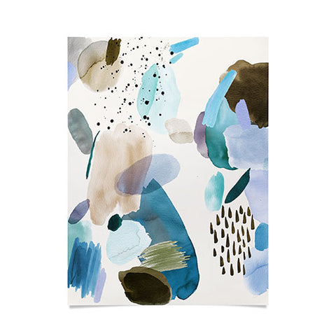 Ninola Design Mineral Abstract Blue Sea Poster