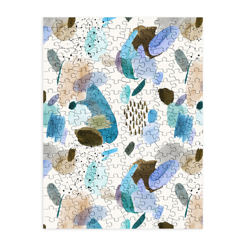 Ninola Design Mineral Abstract Blue Sea Puzzle