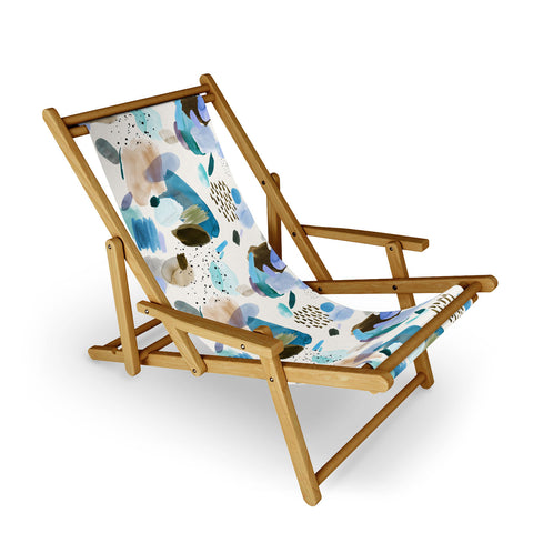 Ninola Design Mineral Abstract Blue Sea Sling Chair