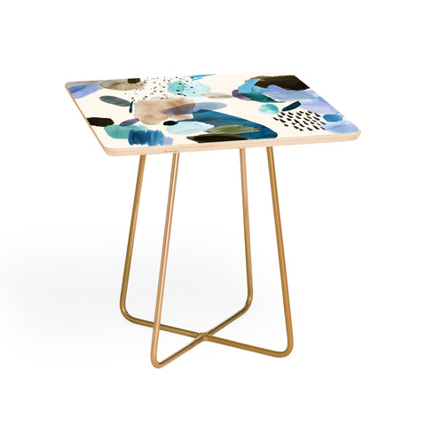 Ninola Design Mineral Abstract Blue Sea Side Table
