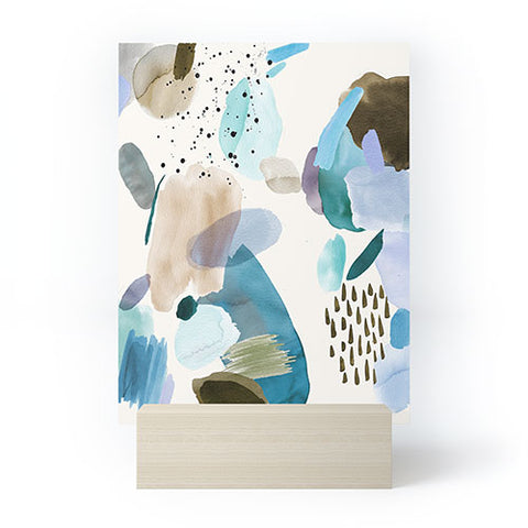 Ninola Design Mineral Abstract Blue Sea Mini Art Print