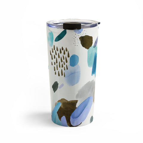 Ninola Design Mineral Abstract Blue Sea Travel Mug